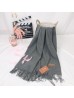 Cashmere-Blend Solid Coloured Scarf W/ Tassels